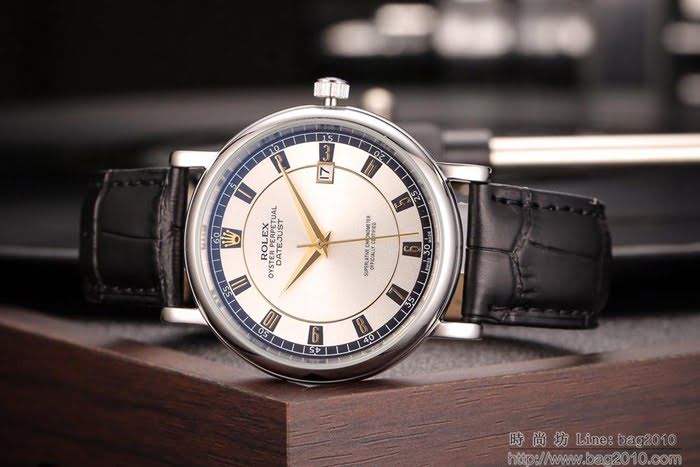 ROLEX勞力士 男士腕表 奢華高貴 西鐵城8215機芯 真皮錶帶  wssb4567